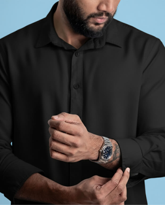 Voyegar 2.0 Linen Long Sleeve Shirt - Black