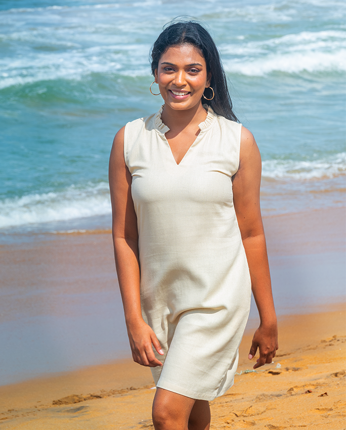 The Pelagia Linen Dress - Beige