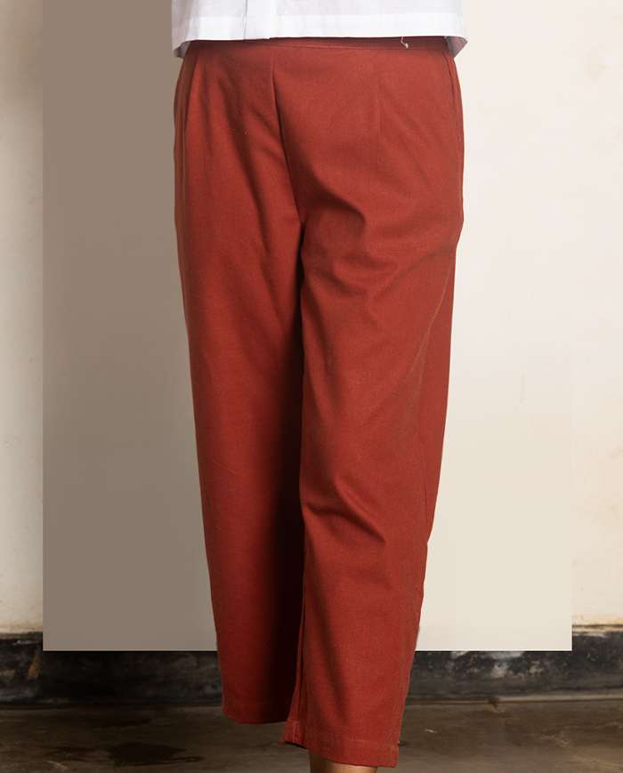 The Sienna Linen Pant - Dark Orange