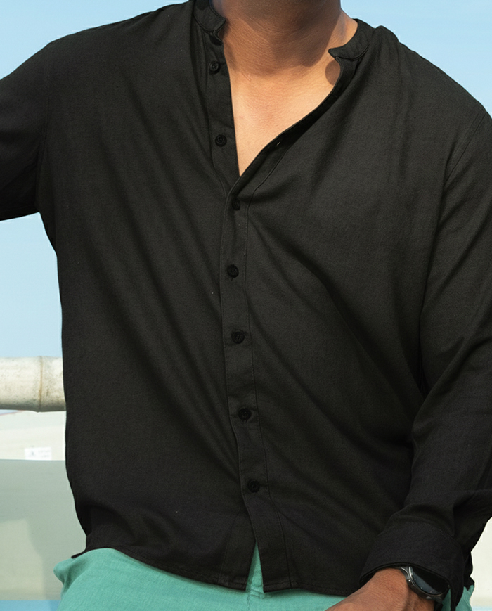 Nomad 2.0 Linen Long Sleeve Shirt – Black